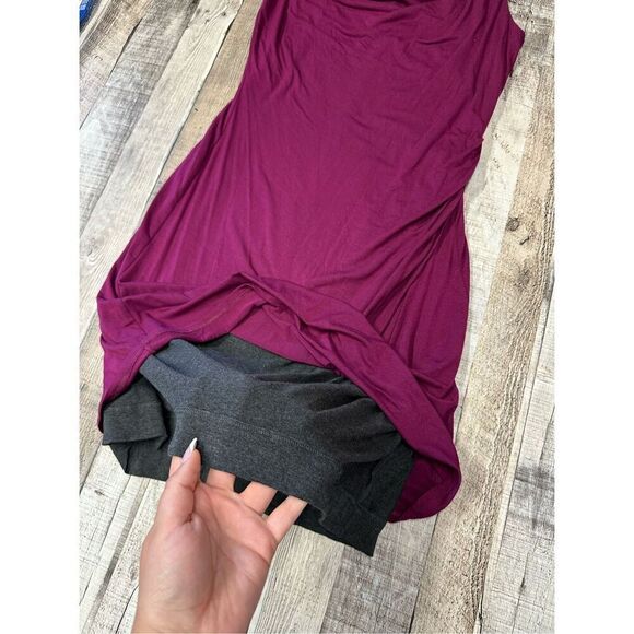 Athleta Dress Inverse Drape Reversible Purple Gray Sleeveless Jersey Size Small - Picture 5 of 7